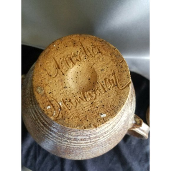 Vintage 1970's Carla Dunaway early Studio Pottery Tea Pot 10" high signed - Picture 9 of 10